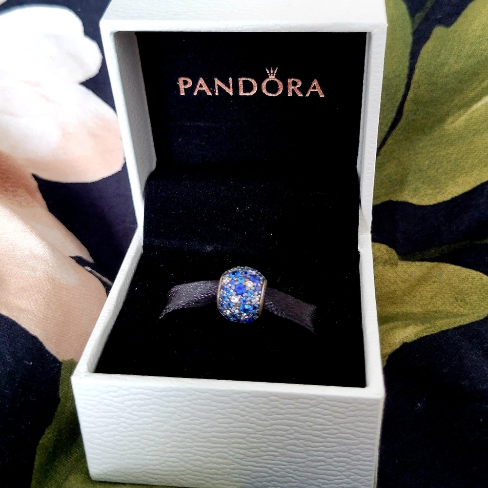 Clear & Blue Sparkle Pandora Charm